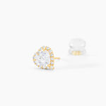Boucles D'oreilles Puces Aymane Or Jaune Oxyde De Zirconium - Puces Famille | Marc Orian