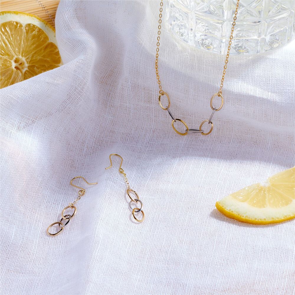 Boucles D'oreilles Pendantes Lucette Or Bicolore - Pendantes Femme | Marc Orian