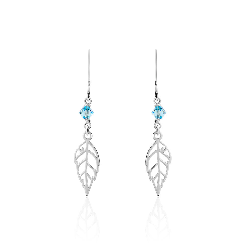 Boucles D'oreilles Pendantes Angelika Argent Blanc Pierre De Synthese - Pendantes Femme | Marc Orian