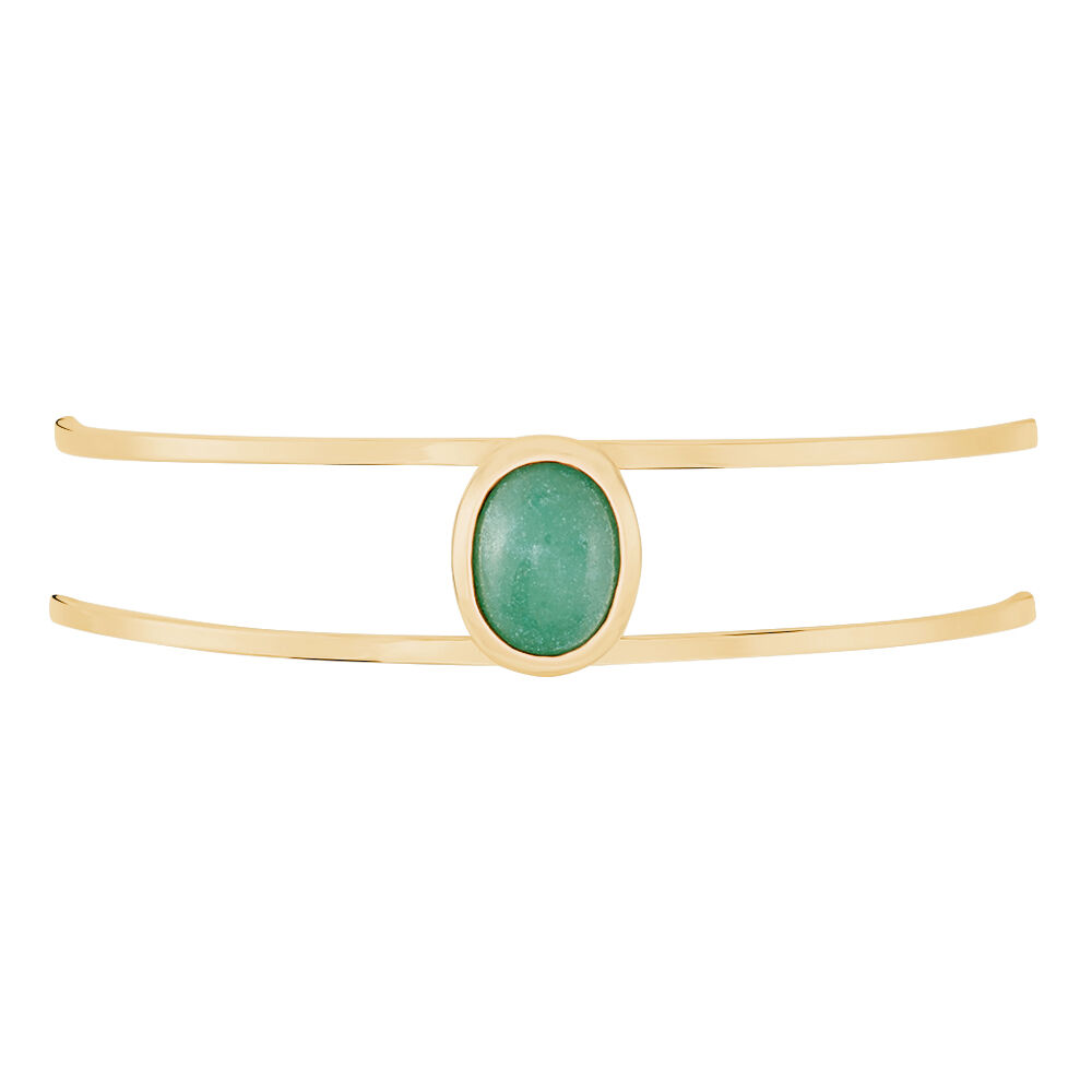 Bracelet Jonc Veina Plaqu&eacute; Or Jaune Aventurine - Bracelets joncs Femme | Marc Orian