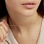Cha&icirc;ne Claudine Maille For&ccedil;at Argent Blanc - Colliers fantaisie Femme | Marc Orian