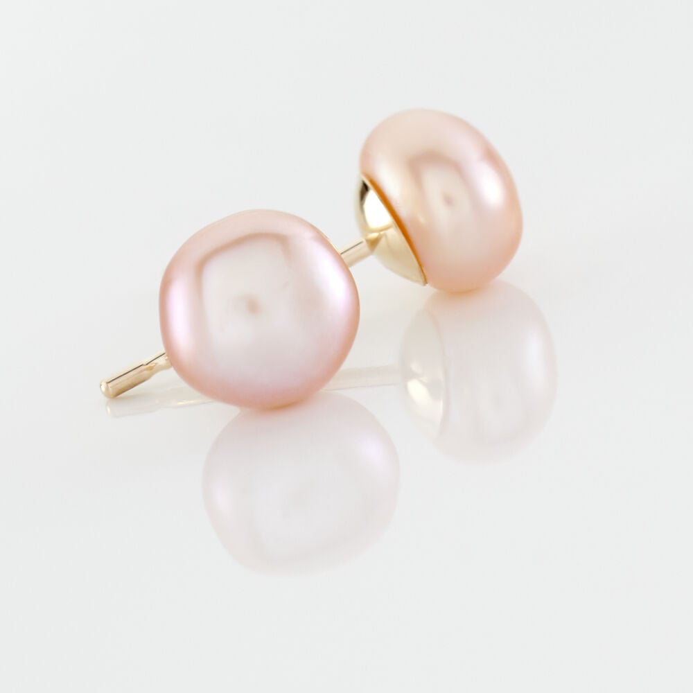 Boucles D'oreilles Puces Kesya Or Jaune Perle De Culture - Boucles d'oreilles mariage Femme | Marc Orian