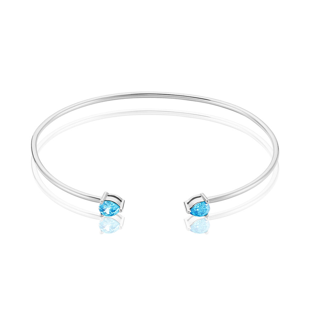 Bracelet Jonc Andriana Argent Blanc Oxyde De Zirconium - Bracelets joncs Femme | Marc Orian
