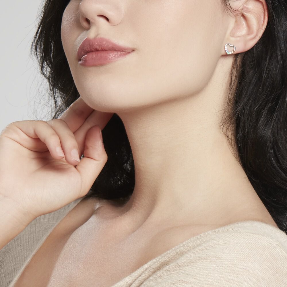 Boucles D'oreilles Puces Argent Blanc Hebert Oxydes De Zirconium - Puces Femme | Marc Orian