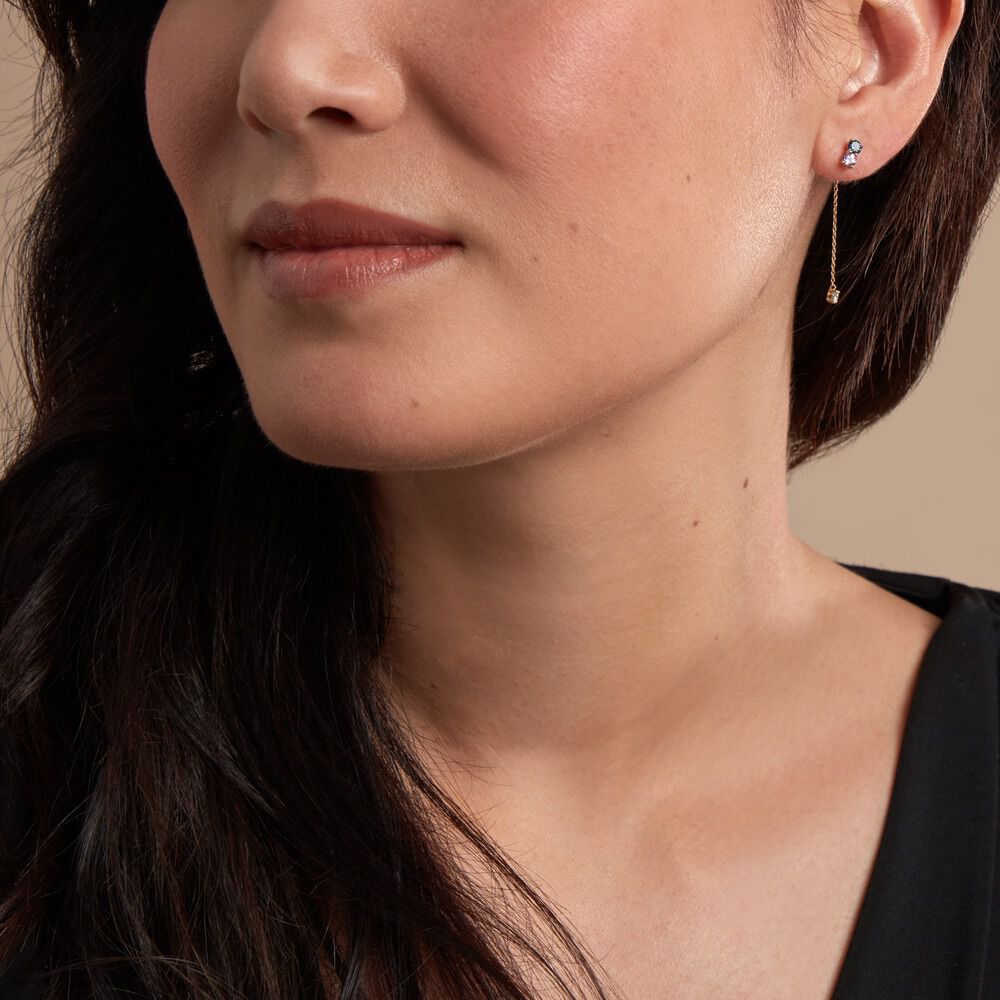 Boucles D'oreilles Pendantes Amaranta Or Jaune Topaze Améthyste - Pendantes Femme | Marc Orian