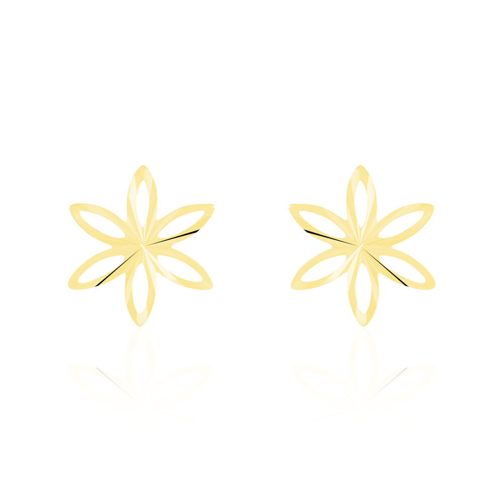 Boucles D'oreilles Puces Fadia Fleur Or Jaune - Puces Femme | Marc Orian