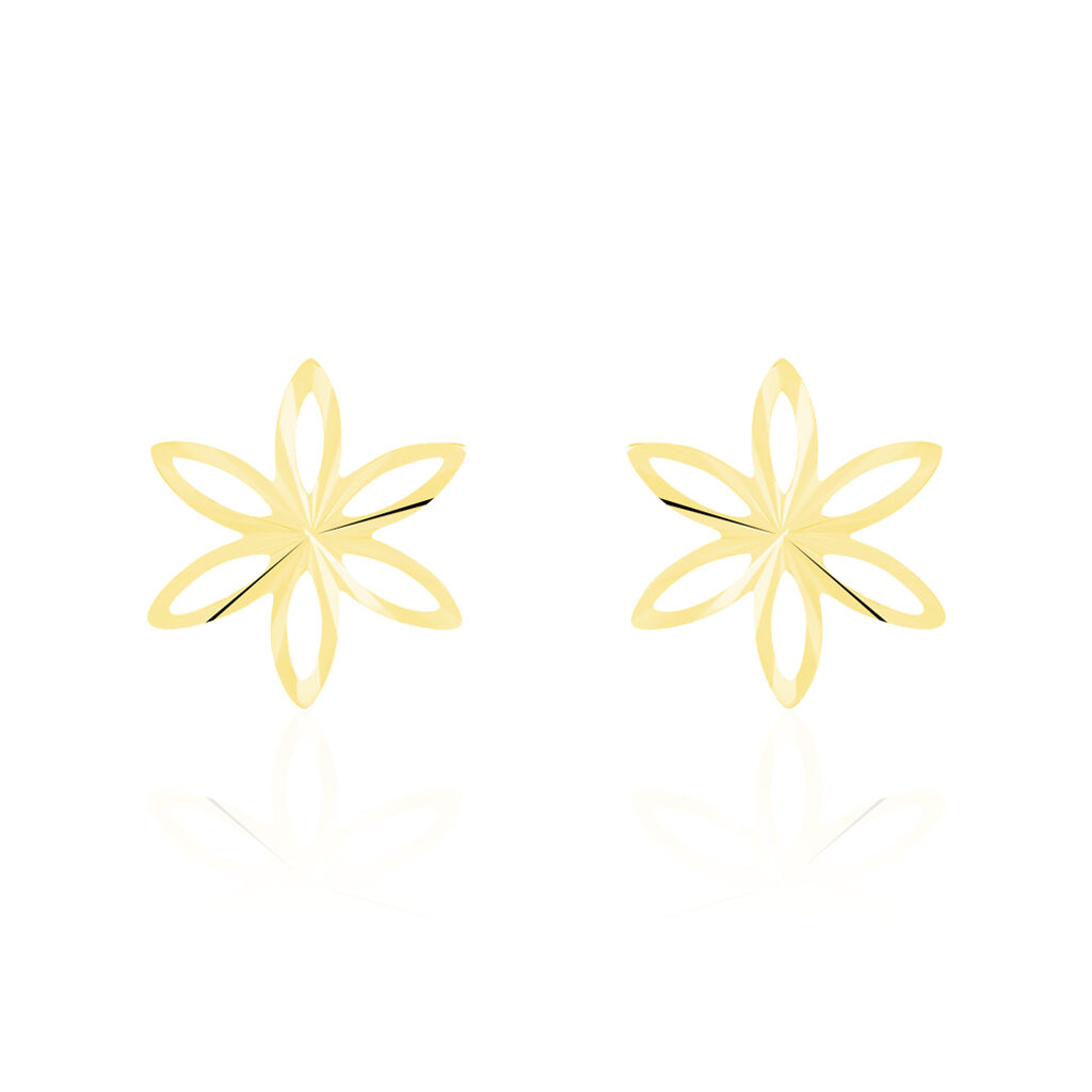 Boucles D'oreilles Puces Fadia Fleur Or Jaune - Puces Femme | Marc Orian