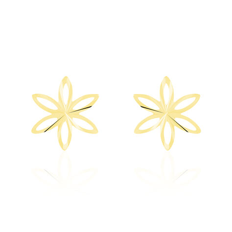 Boucles D'oreilles Puces Fadia Fleur Or Jaune - Puces Femme | Marc Orian
