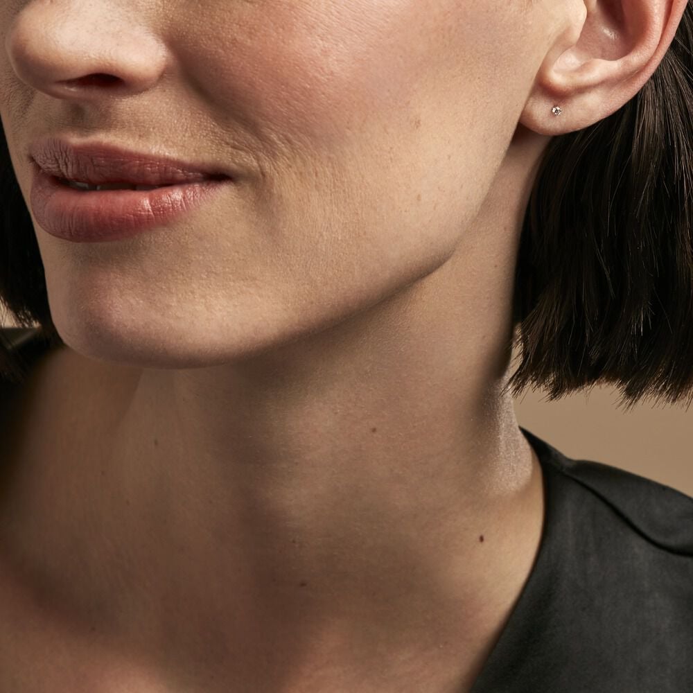 Boucles D'oreilles Puces Pepita Or Jaune Oxyde De Zirconium - Puces Famille | Marc Orian