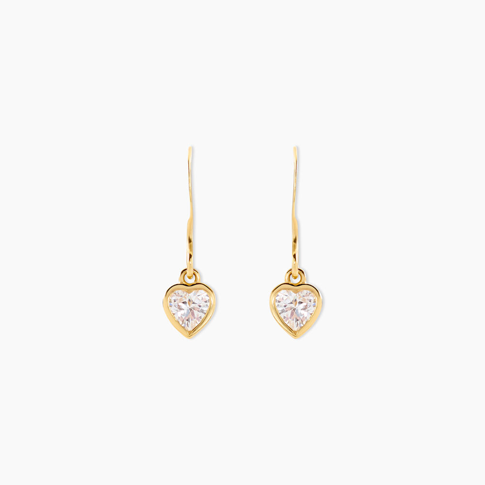 Boucles D'Oreilles Pendantes Gredel Argent Dor&eacute; A L'Or 750/1000 Oxyde De Zirconium - Pendantes Femme | Marc Orian