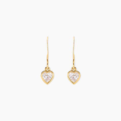 Boucles D'Oreilles Pendantes Gredel Argent Dor&eacute; A L'Or 750/1000 Oxyde De Zirconium - Pendantes Femme | Marc Orian