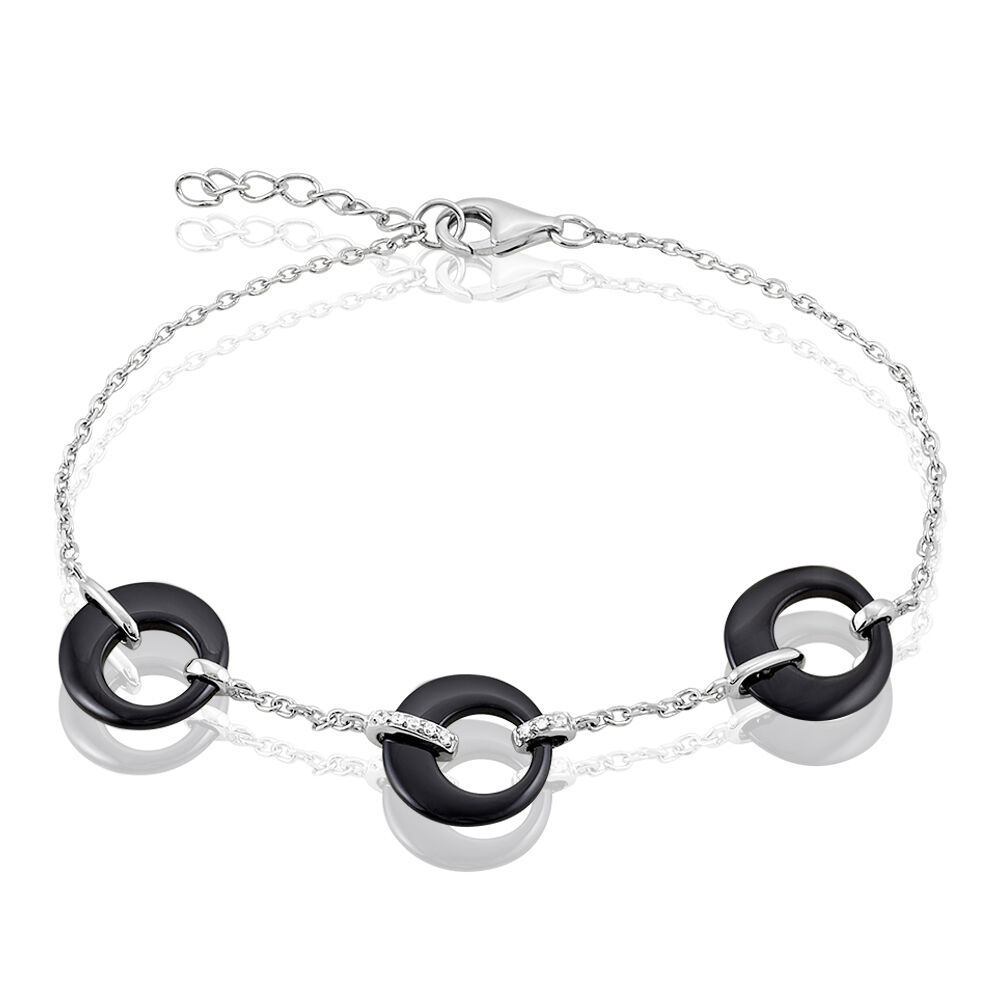 Bracelet Suzanne Argent Blanc Céramique Et Oxyde De Zirconium - Bracelets chaînes Femme | Marc Orian