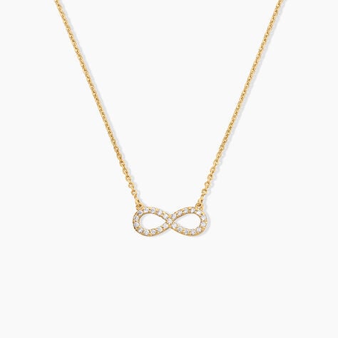Collier Klothilda Argent Dor&eacute; A L'Or 750/1000 Oxyde De Zirconium - Colliers avec pierres Femme | Marc Orian