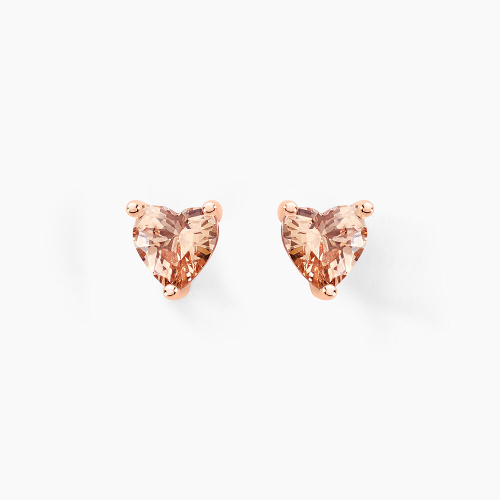 Boucles D'oreilles Puces Kelvyn Argent Rose Oxyde De Zirconium - Puces Femme | Marc Orian