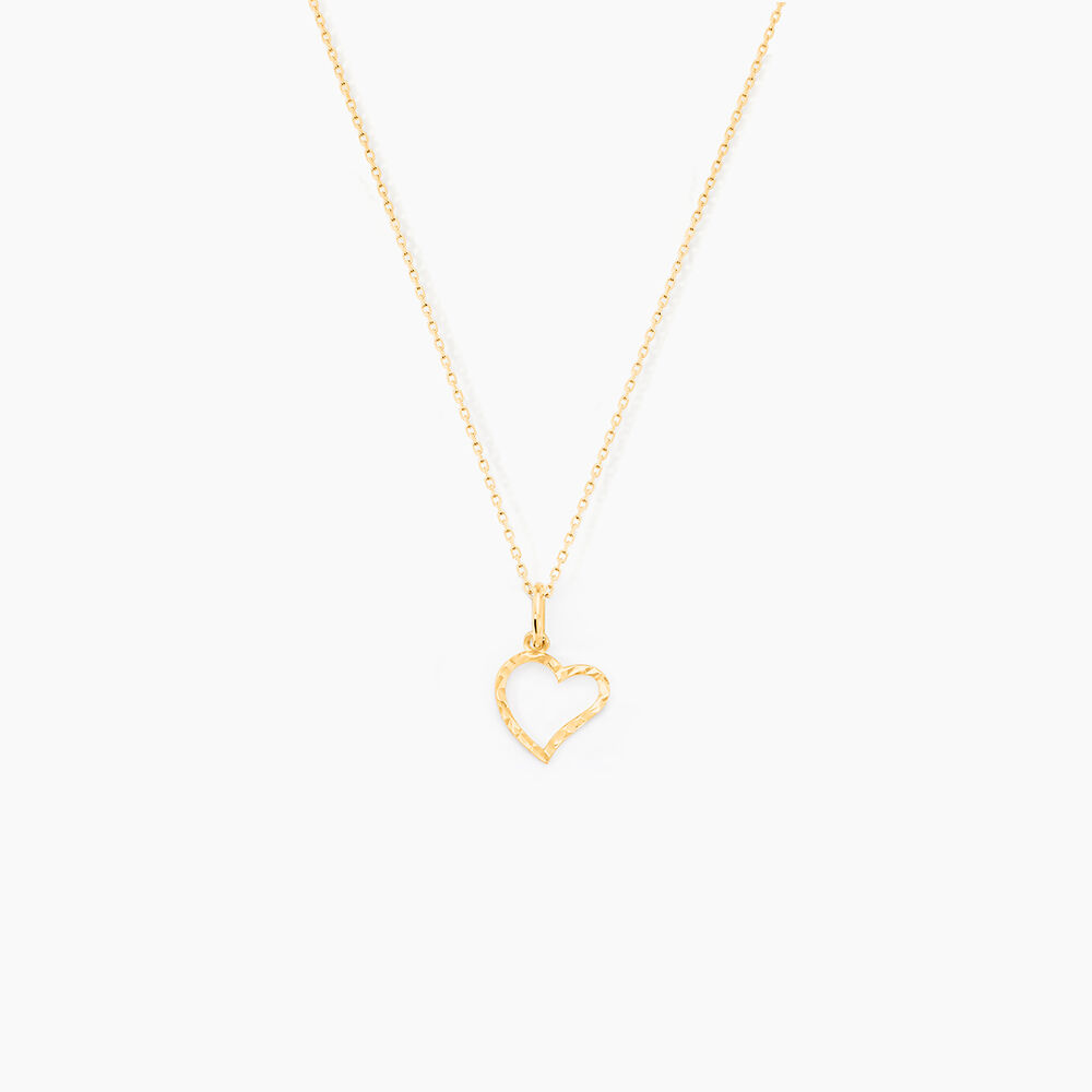 Pendentif Heather Coeur Strie Or Jaune - Pendentifs Femme | Marc Orian