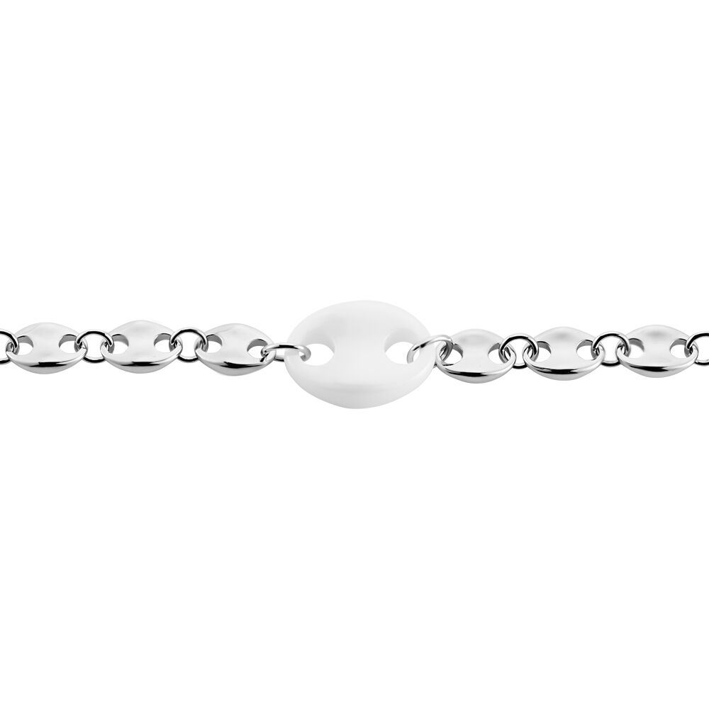 Bracelet Ashoka Argent Blanc C&eacute;ramique - Bracelets cha&icirc;nes Femme | Marc Orian