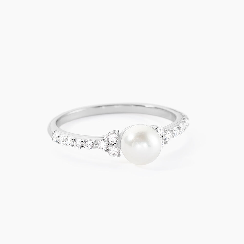 Bague Florenty Argent Blanc Perle De Culture Et Oxyde De Zirconium - Bijoux fantaisie Femme | Marc Orian