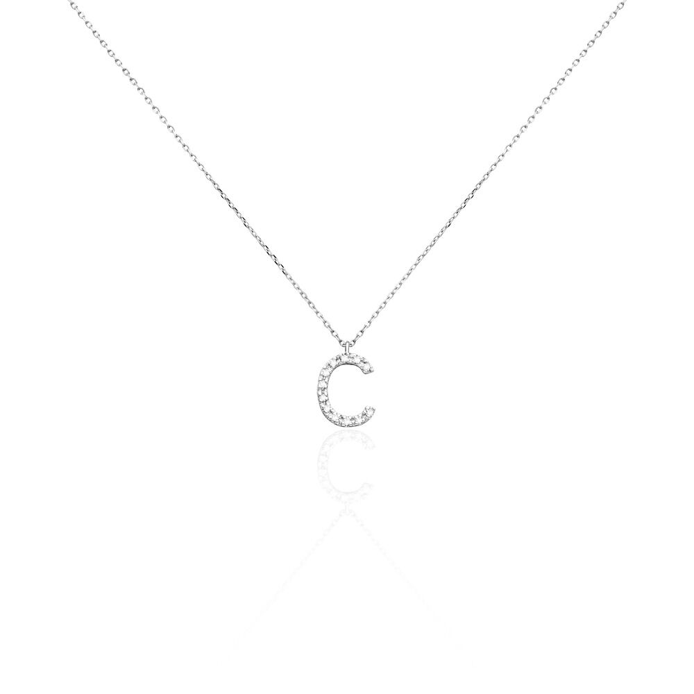 Collier Oran Or Blanc Diamant - Colliers avec pierres Femme | Marc Orian
