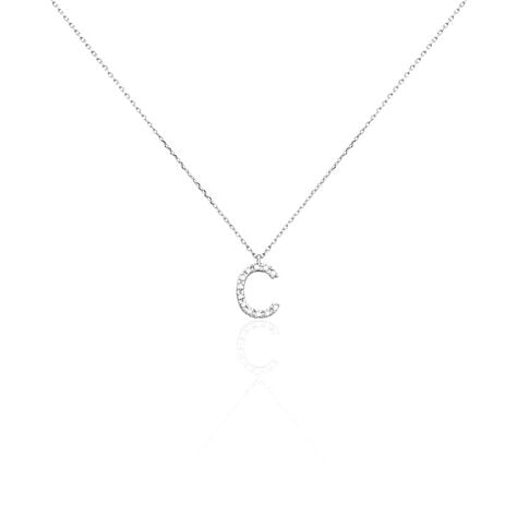 Collier Oran Or Blanc Diamant - Colliers avec pierres Femme | Marc Orian
