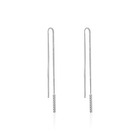 Boucles D'oreilles Pendantes Mila Argent Blanc - Pendantes Femme | Marc Orian