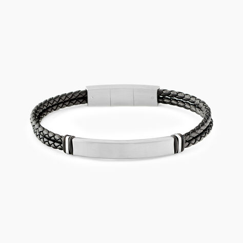 Bracelet Jourdan Cuir De Vache Noir - Bracelets cuir Homme | Marc Orian