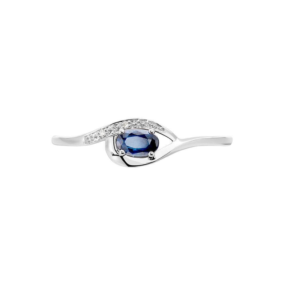 Bague Emotion Or Blanc Saphir Diamant - Solitaires Femme | Marc Orian