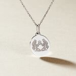 Pendentif Zodiaque Rond Argent Blanc - Bijoux personnalis&eacute;s Famille | Marc Orian