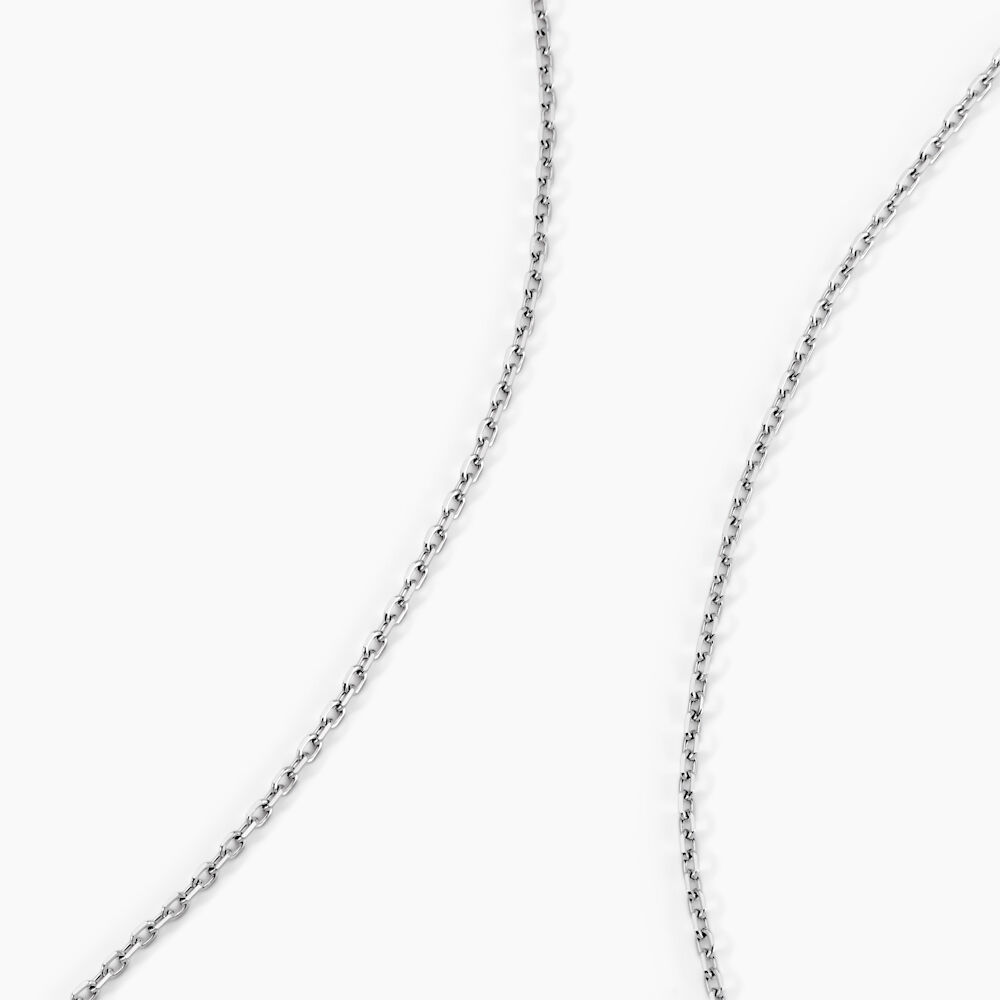 Cha&icirc;ne Maille For&ccedil;at Diamantee Or Blanc - Chaines Famille | Marc Orian