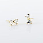 Boucles D'oreilles Puces Elara Noeud Or Jaune Oxyde De Zirconium - Puces Femme | Marc Orian