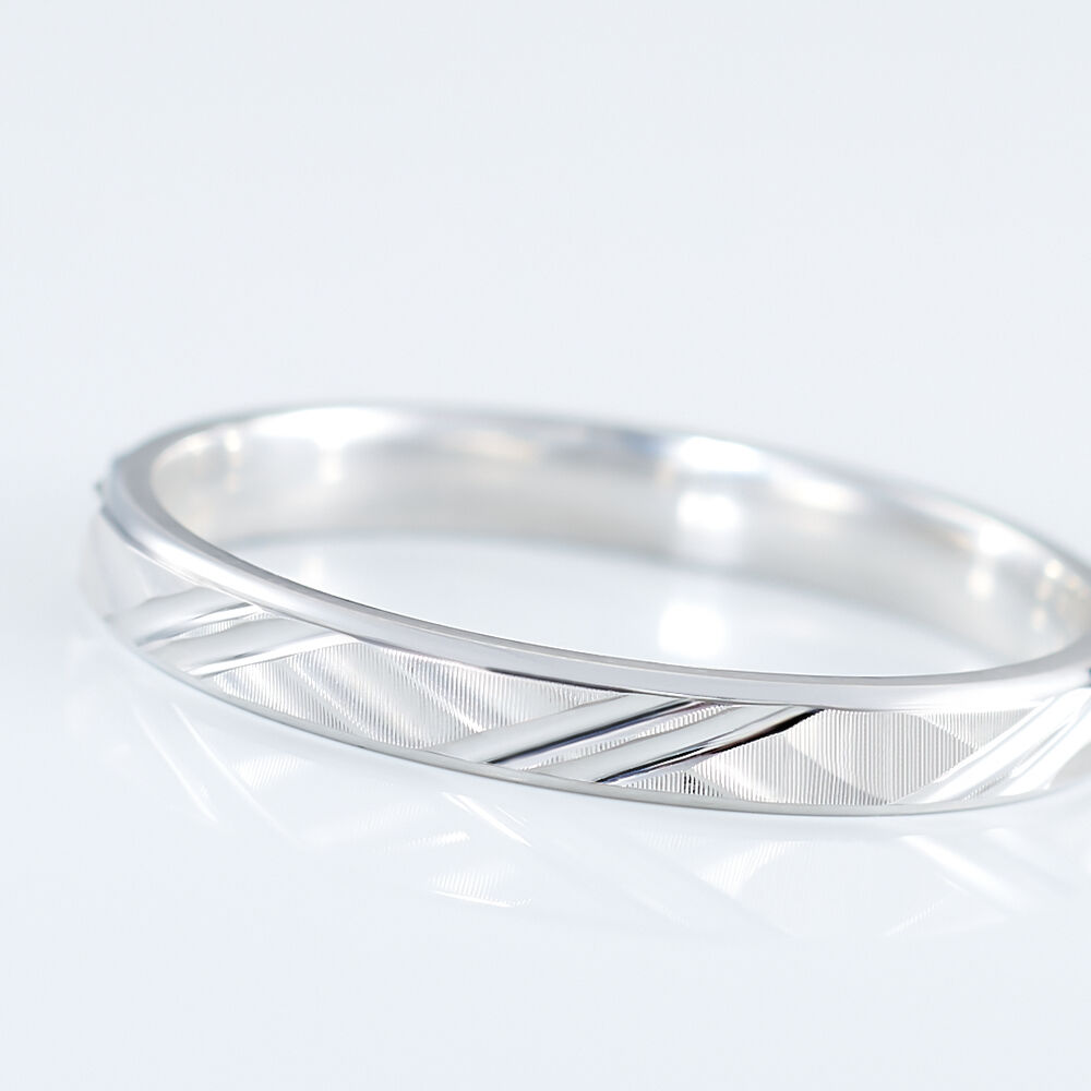 Alliance Samiha Ruban Plat Or Blanc - Alliances duo Unisex | Marc Orian