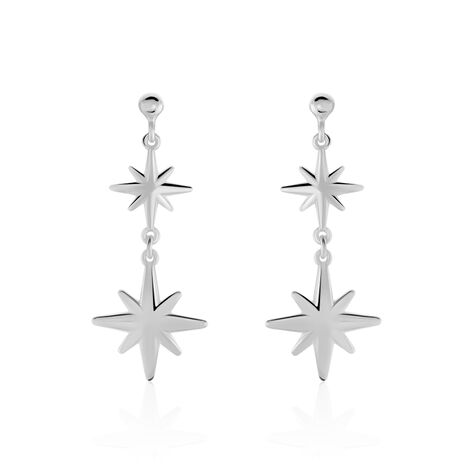 Boucles D'oreilles Puces Malhaut Argent Blanc - Pendantes Femme | Marc Orian