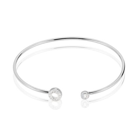 Bracelet Jonc Elorie Argent Blanc Oxyde De Zirconium - Bracelets joncs Femme | Marc Orian