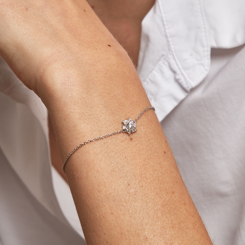 Bracelet Ulyssia Argent Blanc Oxyde De Zirconium - Bracelets chaînes Femme | Marc Orian