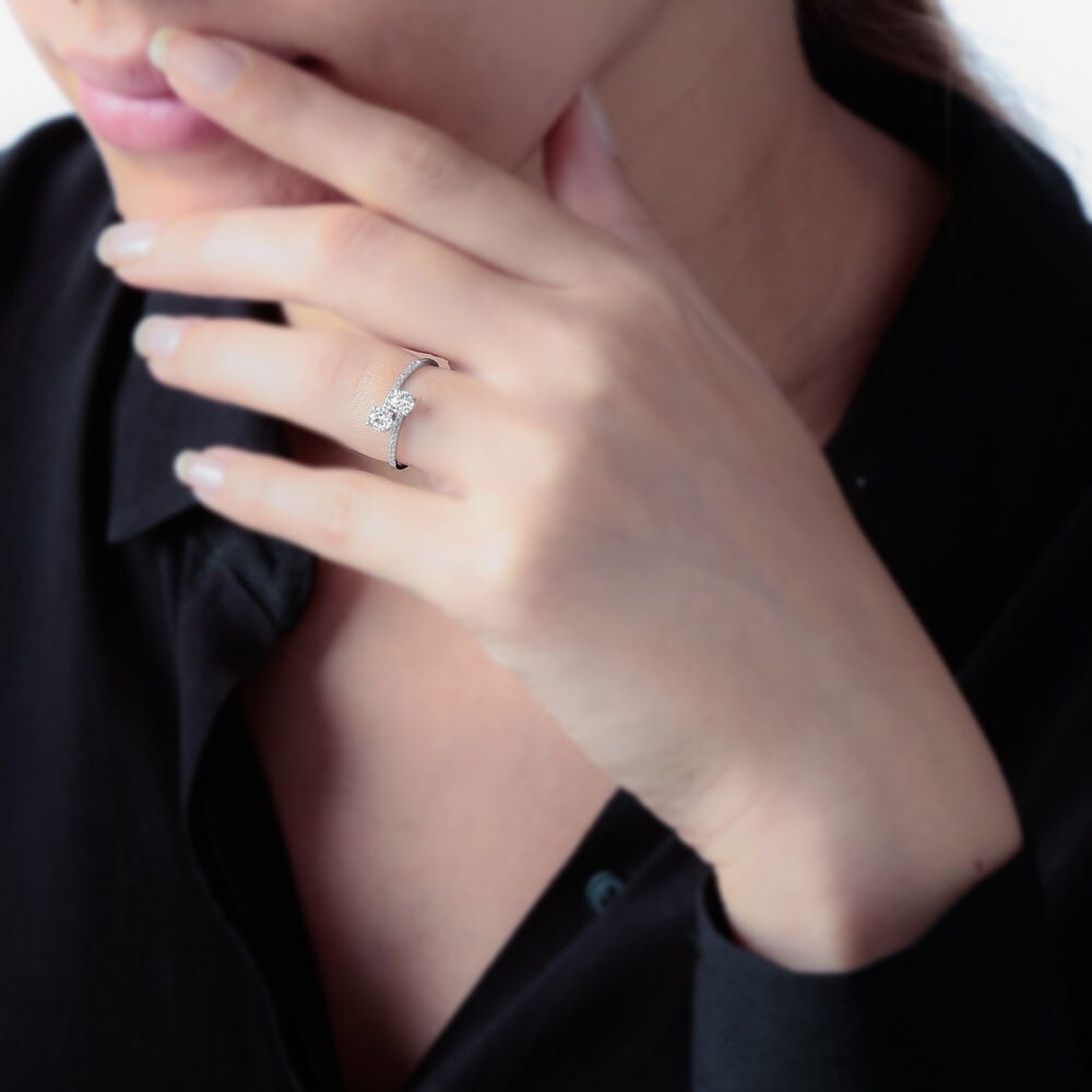 Bague Arista Or Blanc Oxyde De Zirconium - Bagues avec pierre Femme | Marc Orian