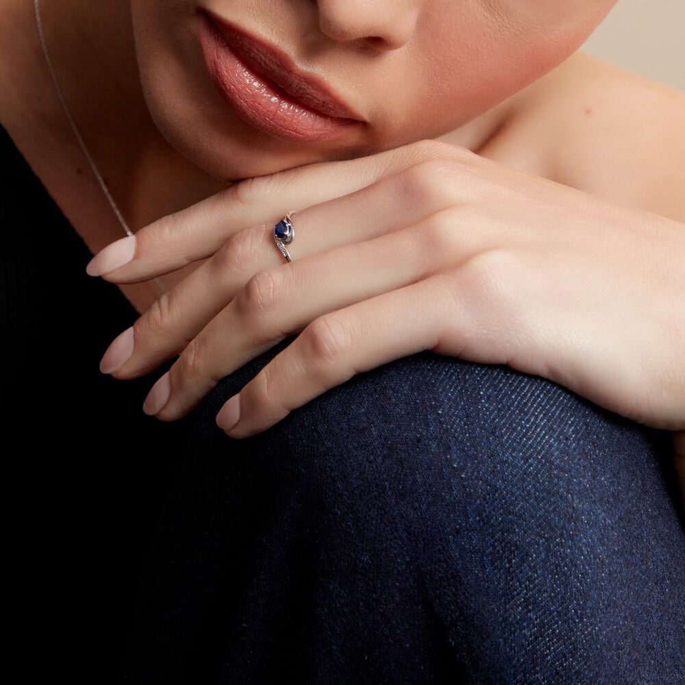 Bague Emotion Or Blanc Saphir Diamant - Bagues vintage Femme | Marc Orian
