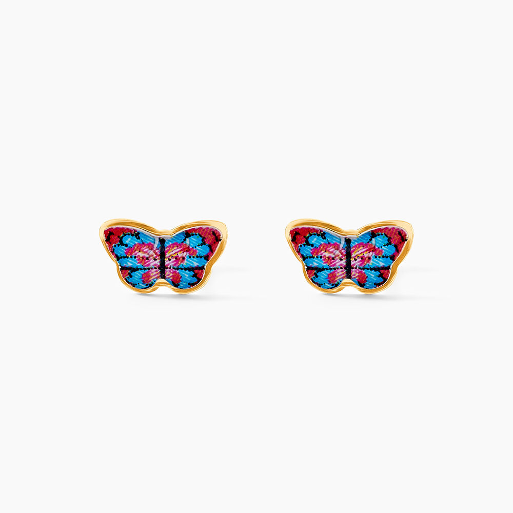 Boucles D'oreilles Puces Aurida Papillon Or Jaune - Puces Enfant | Marc Orian
