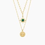 Collier Acier Dor&eacute; Malachite - Colliers avec pierres Femme | Marc Orian