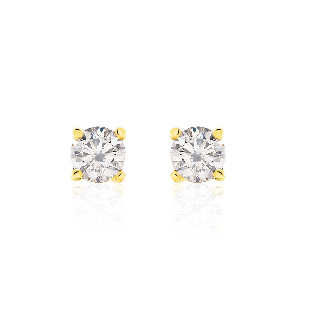 Boucles D'oreilles Puces Victoria Or Jaune Diamant - Puces Femme | Marc Orian