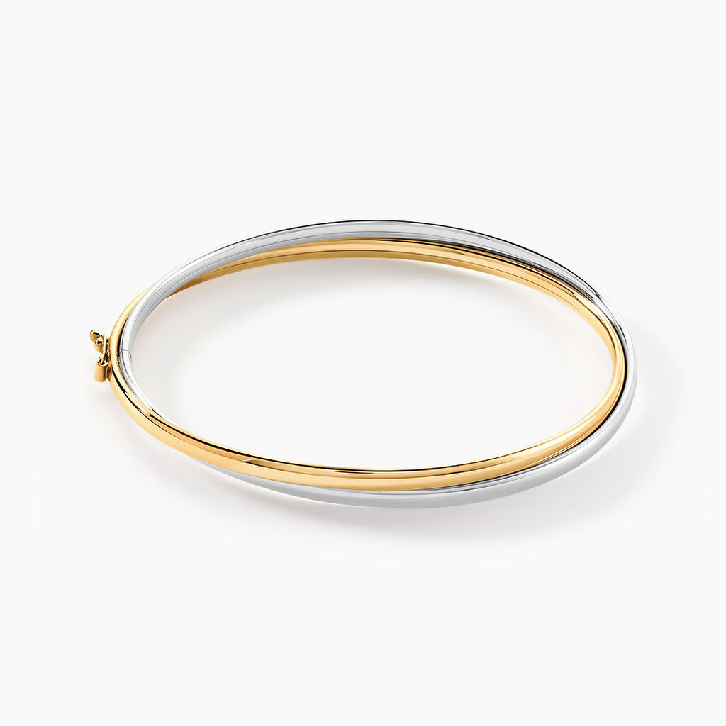 Bracelet Jonc Catalin 2 Fils Flexibles Or Bicolore - Bracelets joncs Femme | Marc Orian