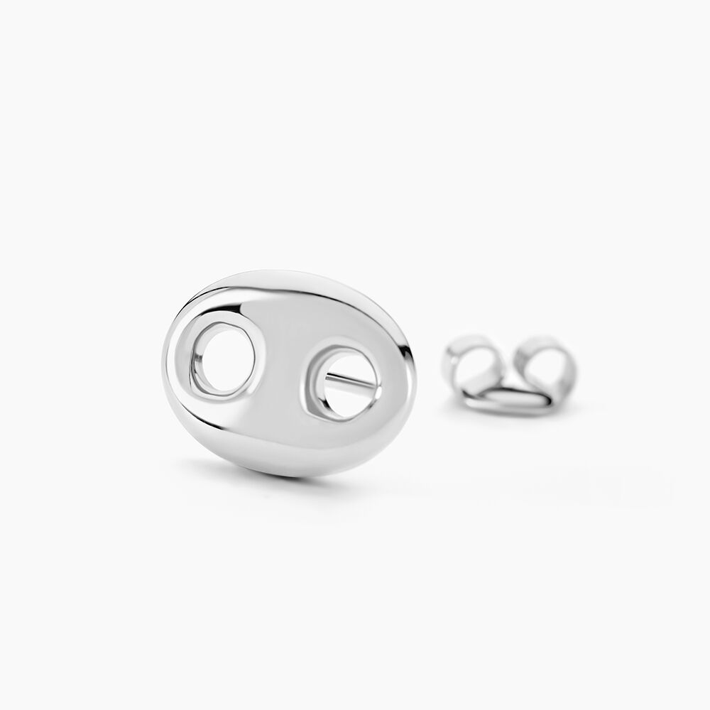 Boucles D'oreilles Puces Phebus Him Acier Blanc - Puces Homme | Marc Orian