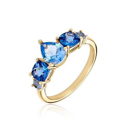 Bague Huffie Plaqué Or Jaune Pierre D'imitation - Bagues avec pierre Femme | Marc Orian