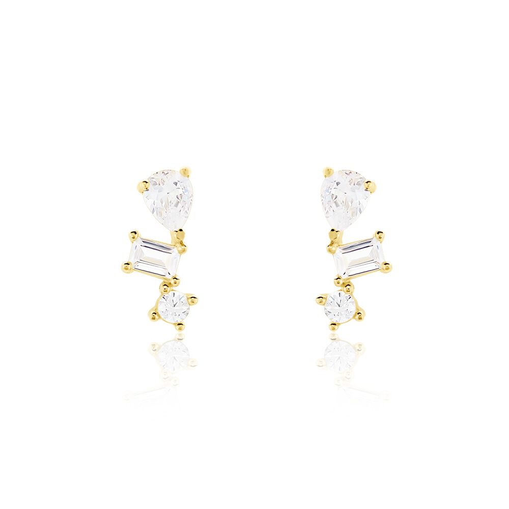 Boucles D'oreilles Puces Osip Or Jaune Oxyde De Zirconium - Puces Femme | Marc Orian