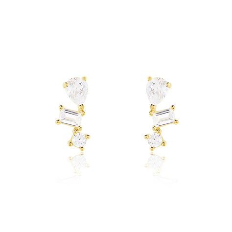 Boucles D'oreilles Puces Osip Or Jaune Oxyde De Zirconium - Puces Femme | Marc Orian