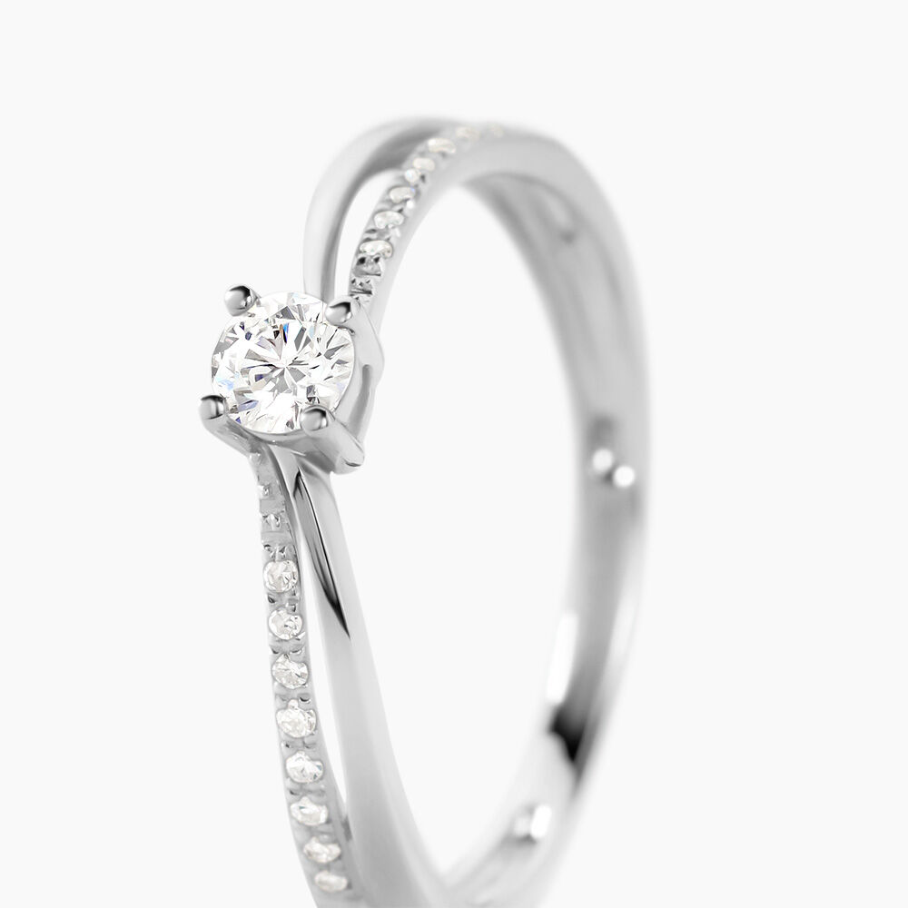 Bague Solitaire Asia Or Blanc Diamant - Parures de mariage Femme | Marc Orian