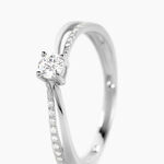Bague Solitaire Asia Or Blanc Diamant - Parures de mariage Femme | Marc Orian