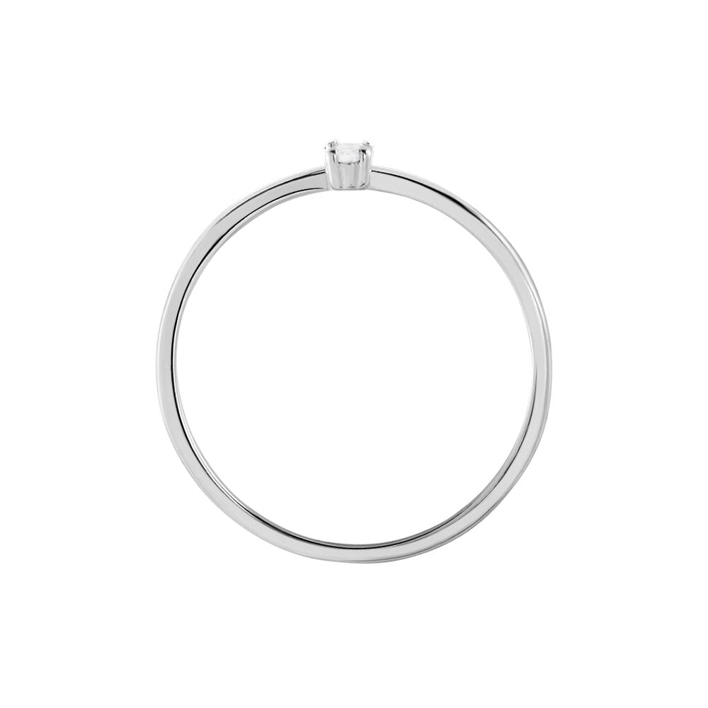 Bague Solitaire Argent Blanc  1er Solitaire Oxyde De Zirconium - Bijoux fantaisie Femme | Marc Orian