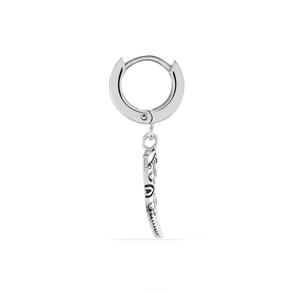 Créole Unitaire Elias Argent Blanc - Piercings d'oreilles Homme | Marc Orian