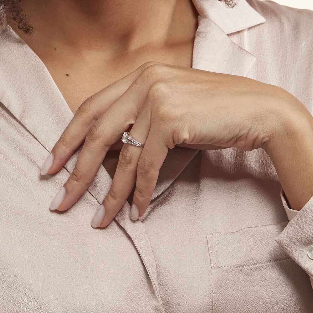 Bague Solitaire Or Blanc Regis Oxyde De Zirconium - Solitaires Femme | Marc Orian