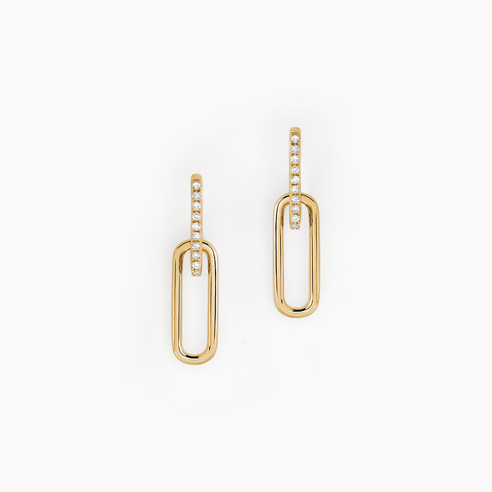 Boucles D'oreilles Pendantes Liaisons Precieuses Or Jaune Diamant - Pendantes Femme | Marc Orian