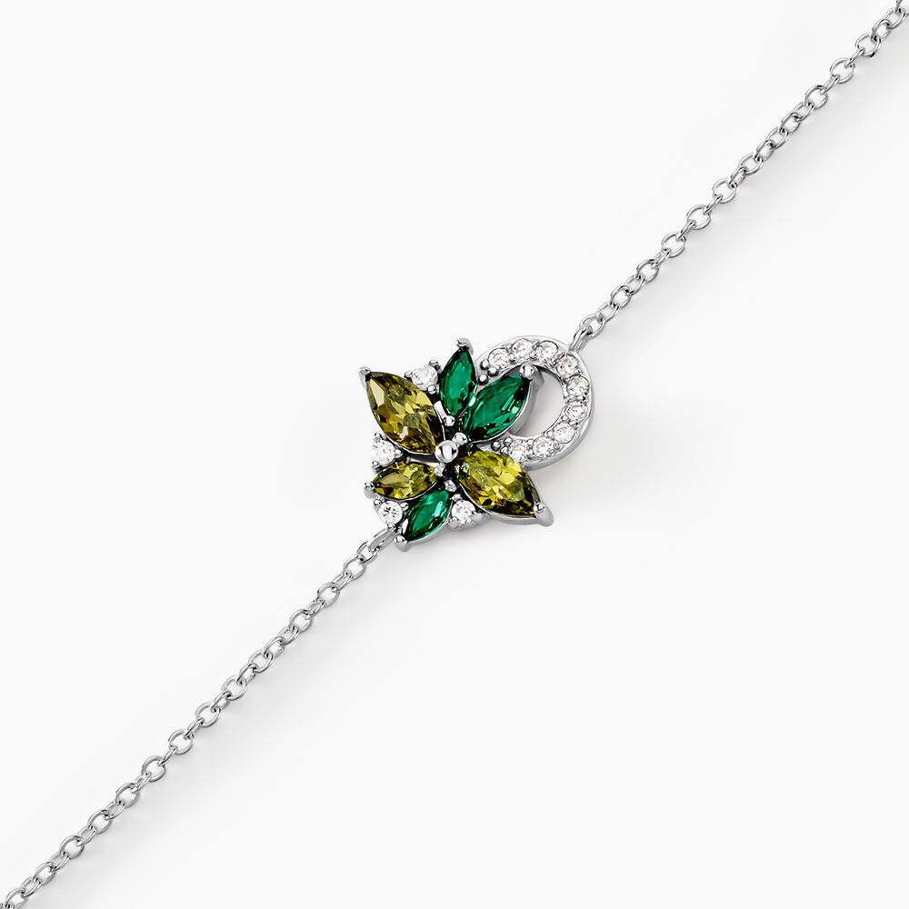 Bracelet Gardenia Crown Argent Blanc Oxyde De Zirconium - Bracelets chaînes Femme | Marc Orian